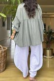 Made in Italy Sa Caleta Cotton Artist Smock Khaki